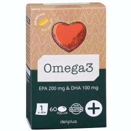 Капсули Омега-3 Omega3 риб'ячий жир (EPA 200 mg DHA 100 mg) 60 шт Deliplus