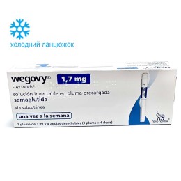Wegovy ® 1,7 mg - 4 ін'єкції семаглутид  Вегови по 0,5 мг